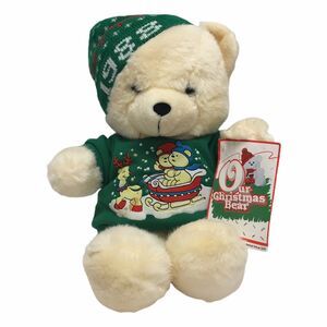 Our Christmas Bear Plush Stuffed Bear With Tags 1988 DanDee (for Kmart) 14”